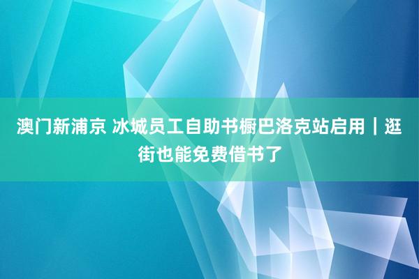 澳门新浦京 冰城员工自助书橱巴洛克站启用｜逛街也能免费借书了