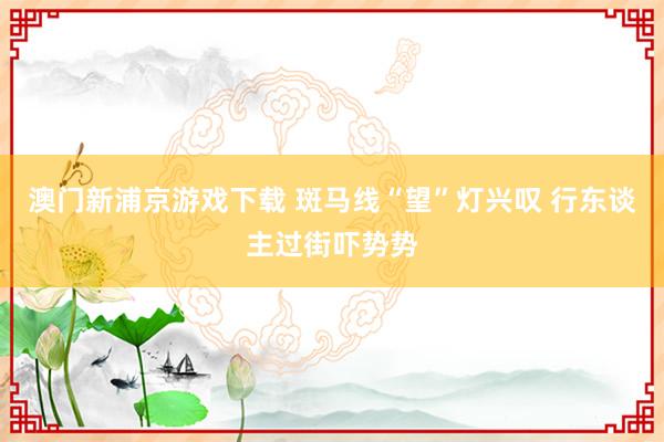 澳门新浦京游戏下载 斑马线“望”灯兴叹 行东谈主过街吓势势