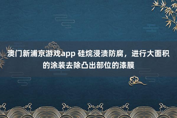 澳门新浦京游戏app 硅烷浸渍防腐，进行大面积的涂装去除凸出部位的漆膜