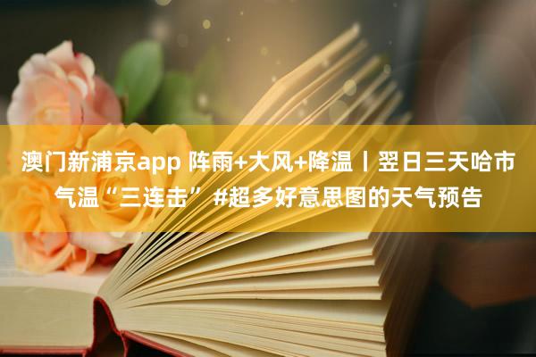澳门新浦京app 阵雨+大风+降温丨翌日三天哈市气温“三连击” #超多好意思图的天气预告