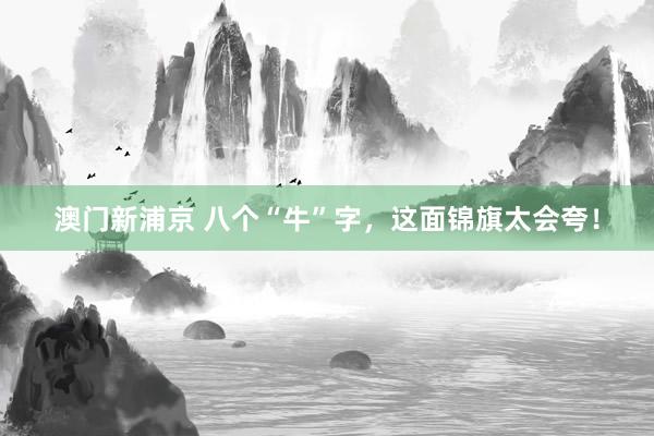 澳门新浦京 八个“牛”字，这面锦旗太会夸！