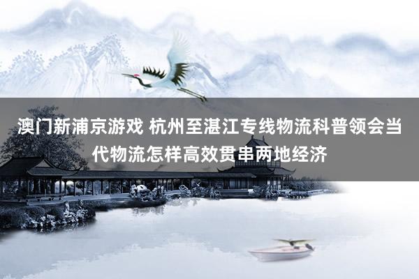 澳门新浦京游戏 杭州至湛江专线物流科普领会当代物流怎样高效贯串两地经济