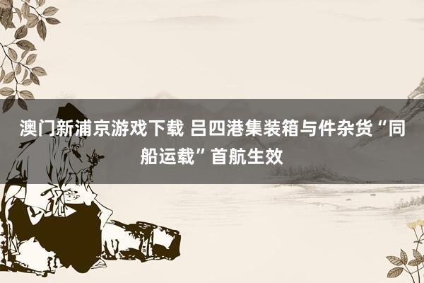澳门新浦京游戏下载 吕四港集装箱与件杂货“同船运载”首航生效