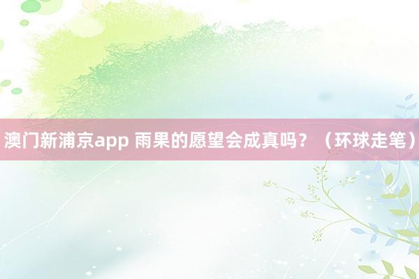 澳门新浦京app 雨果的愿望会成真吗？（环球走笔）