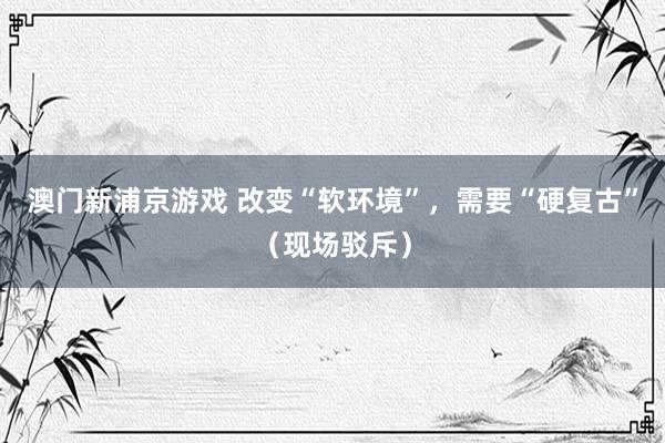 澳门新浦京游戏 改变“软环境”，需要“硬复古”（现场驳斥）