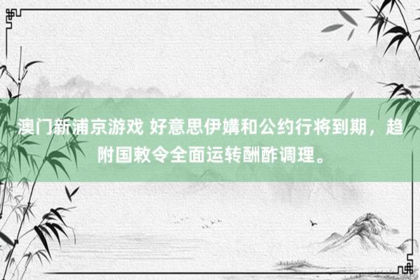 澳门新浦京游戏 好意思伊媾和公约行将到期，趋附国敕令全面运转酬酢调理。