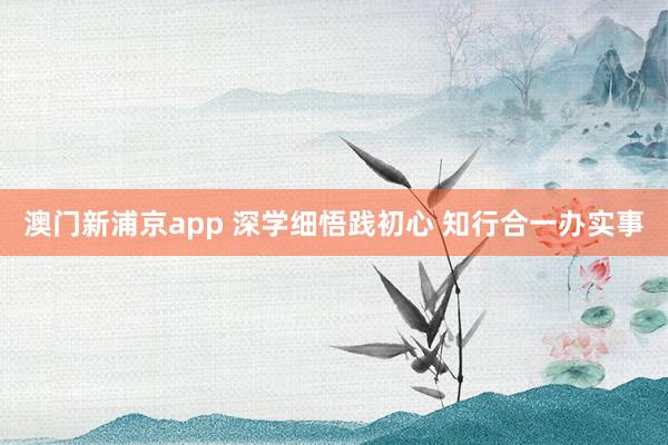 澳门新浦京app 深学细悟践初心 知行合一办实事