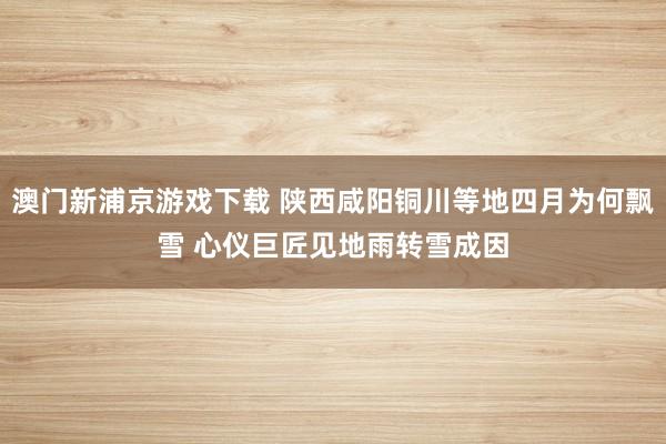 澳门新浦京游戏下载 陕西咸阳铜川等地四月为何飘雪 心仪巨匠见地雨转雪成因