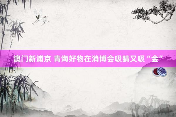 澳门新浦京 青海好物在消博会吸睛又吸“金”