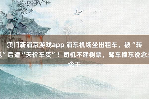 澳门新浦京游戏app 浦东机场坐出租车，被“转包”后遭“天价车资”！司机不建树票，驾车撞东说念主