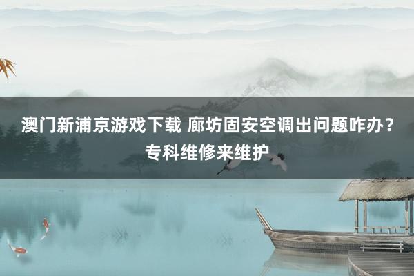 澳门新浦京游戏下载 廊坊固安空调出问题咋办？专科维修来维护