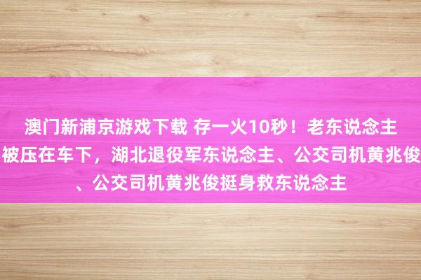 澳门新浦京游戏下载 存一火10秒！老东说念主驾驶三轮车侧翻被压在车下，湖北退役军东说念主、公交司机黄兆俊挺身救东说念主
